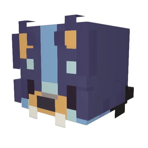 HyperMixed Minecraft avatar head, 3D render