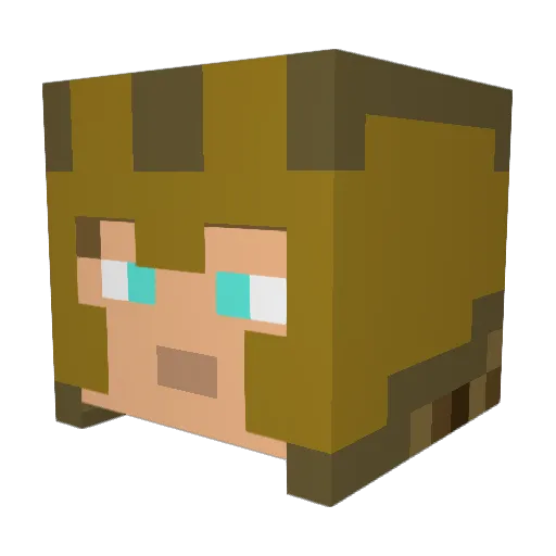 HyperPilot_ Minecraft avatar head, 3D render