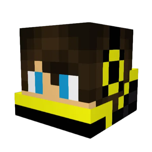 HyperSCSI Minecraft avatar head, 3D render