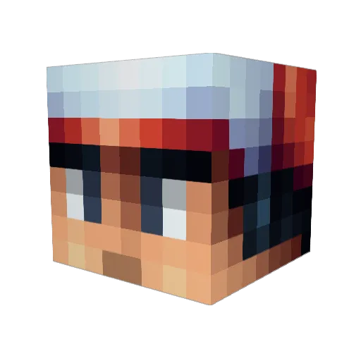 Hypercaine3D Minecraft avatar head, 3D render