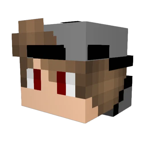 Hypern0v4 Minecraft avatar head, 3D render