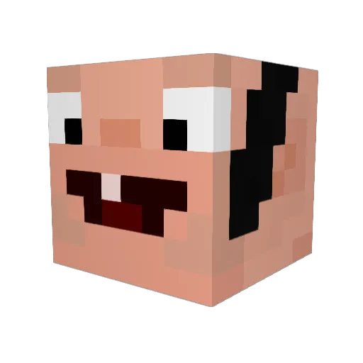 Hypernized Minecraft avatar head, 3D render