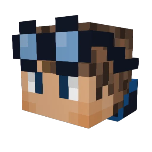 Hyperpathetical Minecraft avatar head, 3D render