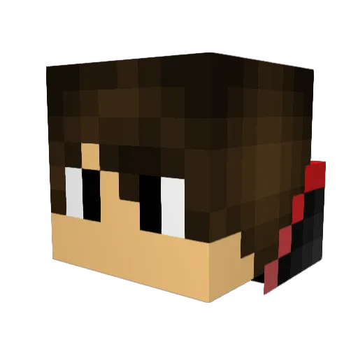 Hyperschildpad Minecraft avatar head, 3D render