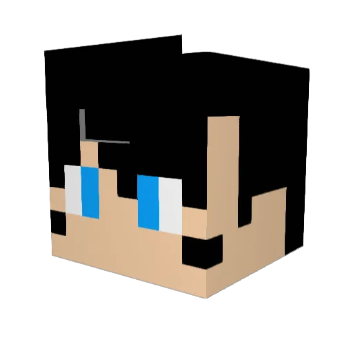 Hyperzed Minecraft avatar head, 3D render