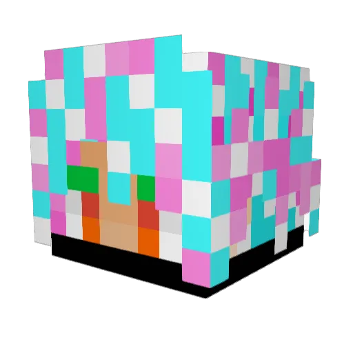 Hypheled Minecraft avatar head, 3D render