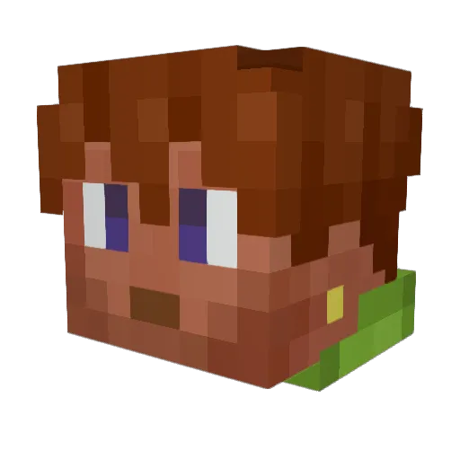 Hypigsel Minecraft avatar head, 3D render