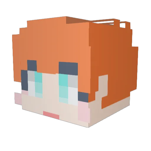 Hypippy Minecraft avatar head, 3D render