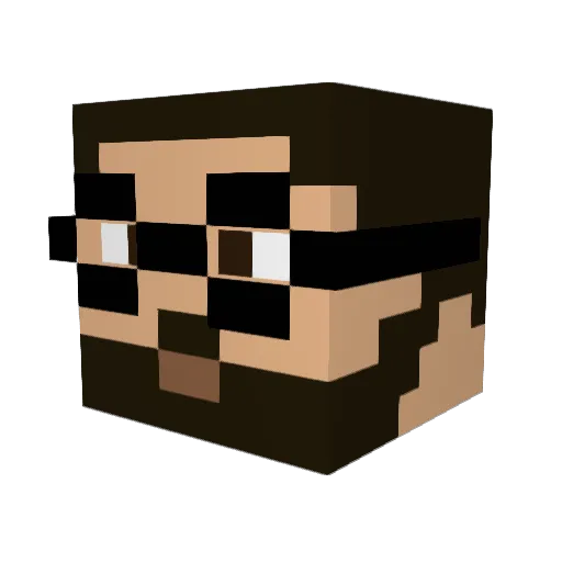 Hypnotismus Minecraft avatar head, 3D render