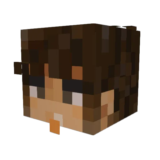 Hypnud Minecraft avatar head, 3D render