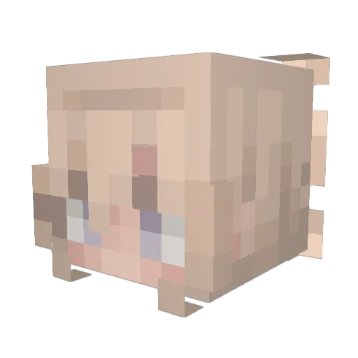 Hypomac Minecraft avatar head, 3D render