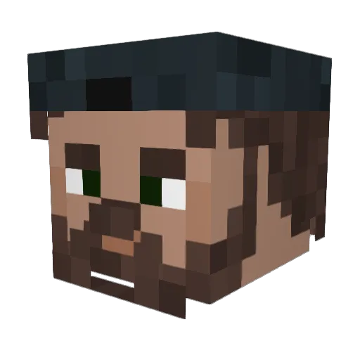 Hyrcan Minecraft avatar head, 3D render