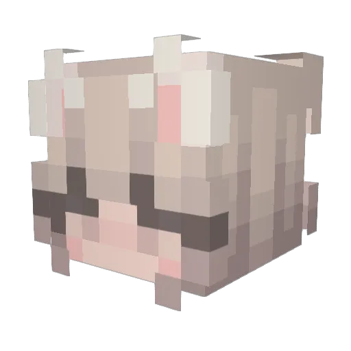 Hysheep Minecraft avatar head, 3D render