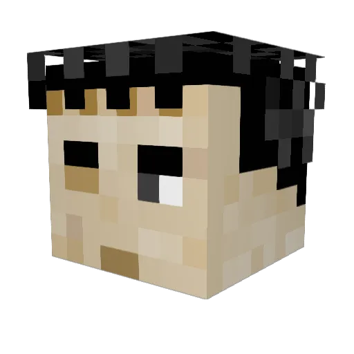 Hysterical21 Minecraft avatar head, 3D render