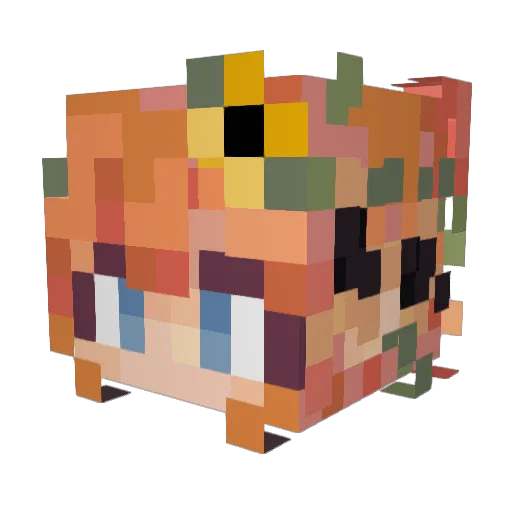 Hystericalqueen Minecraft avatar head, 3D render