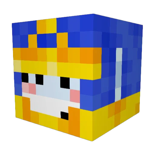 Hysteryxy Minecraft avatar head, 3D render