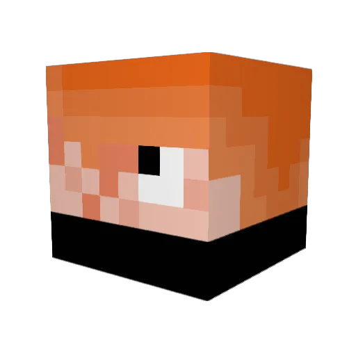 Hyubi Minecraft avatar head, 3D render