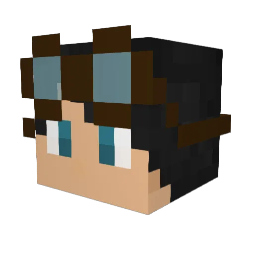 Hyugo Minecraft avatar head, 3D render