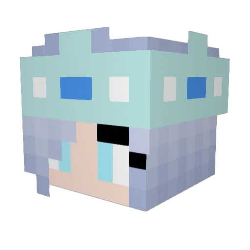 Hyukoi Minecraft avatar head, 3D render
