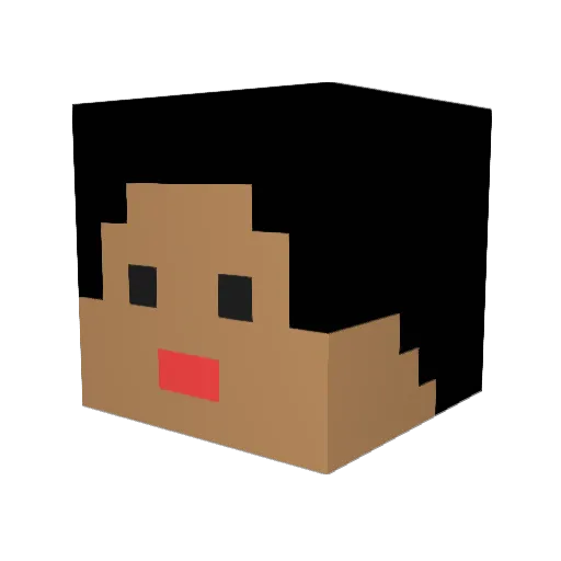 HyunGab Minecraft avatar head, 3D render