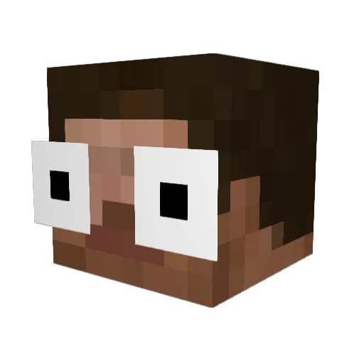 HyunWooPPark Minecraft avatar head, 3D render