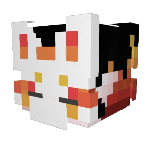 HyunWooPark Minecraft avatar head, 3D render