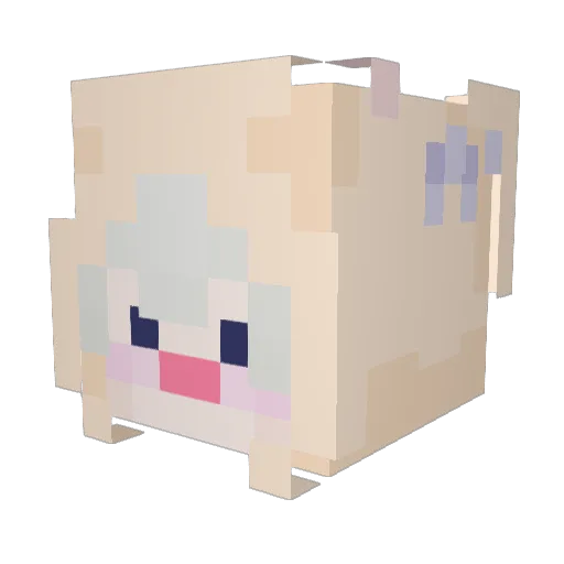 Hyun_ju Minecraft avatar head, 3D render