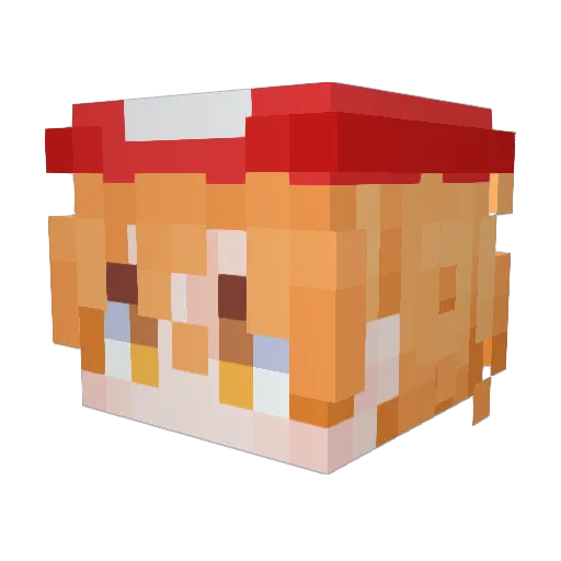 Hyungsang Minecraft avatar head, 3D render