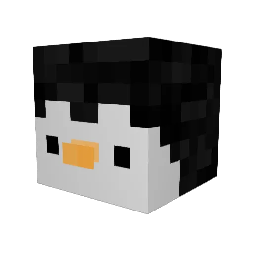 Hyuniq Minecraft avatar head, 3D render