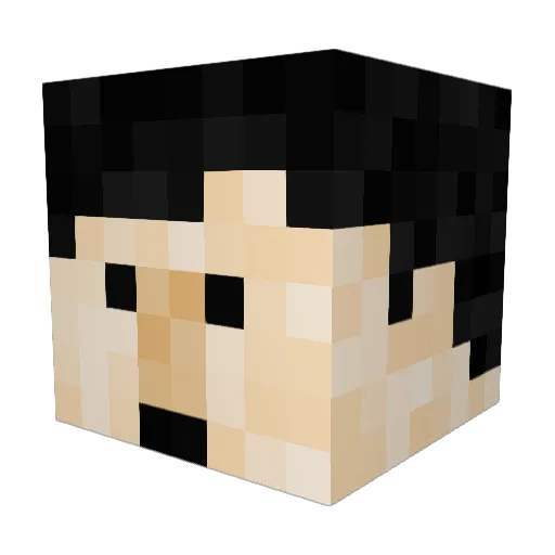 HyurkJu Minecraft avatar head, 3D render