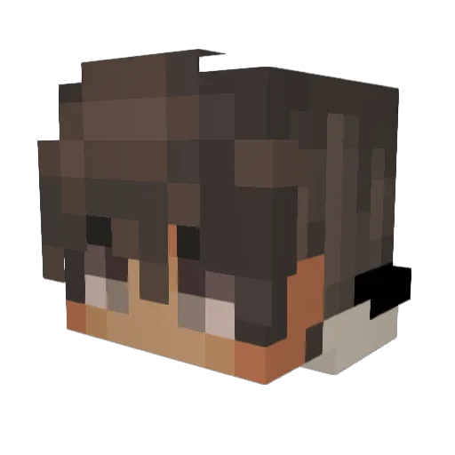 Hyuunk Minecraft avatar head, 3D render