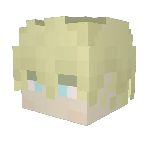 Hznnes Minecraft avatar head, 3D render