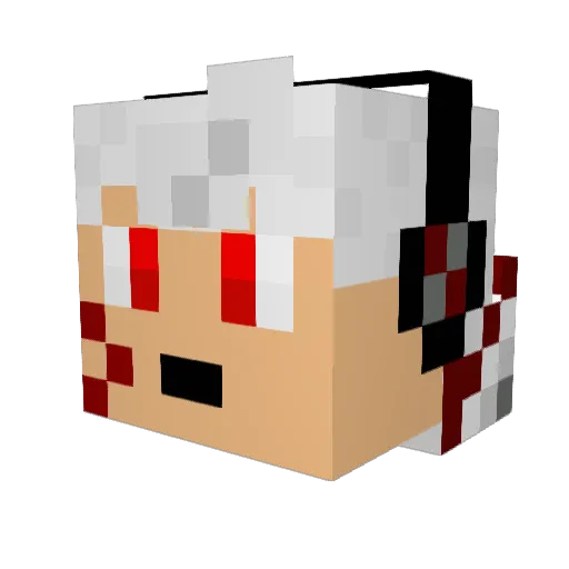 Hzntai Minecraft avatar head, 3D render