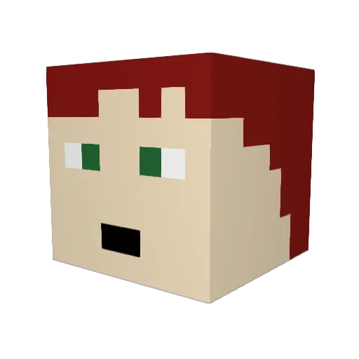 I21I Minecraft avatar head, 3D render