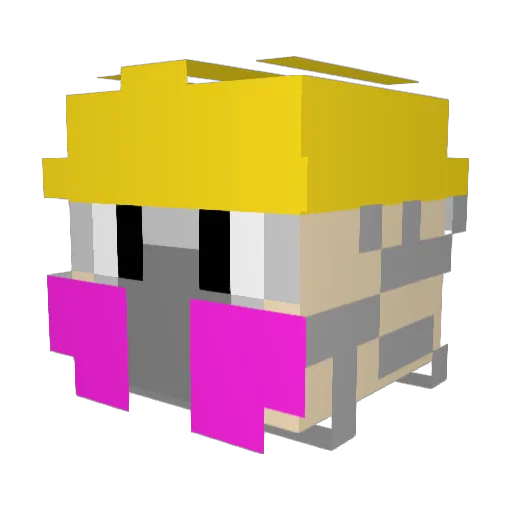 I2217 Minecraft avatar head, 3D render