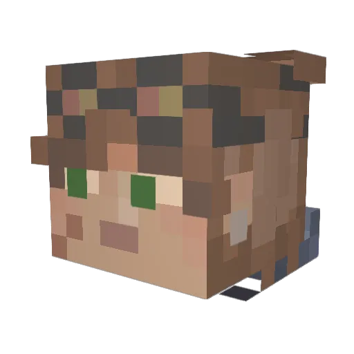 I3509I Minecraft avatar head, 3D render