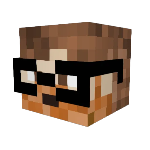 I3erlin Minecraft avatar head, 3D render