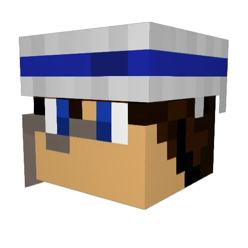 I7na Minecraft avatar head, 3D render