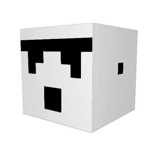 I9D7A6 Minecraft avatar head, 3D render