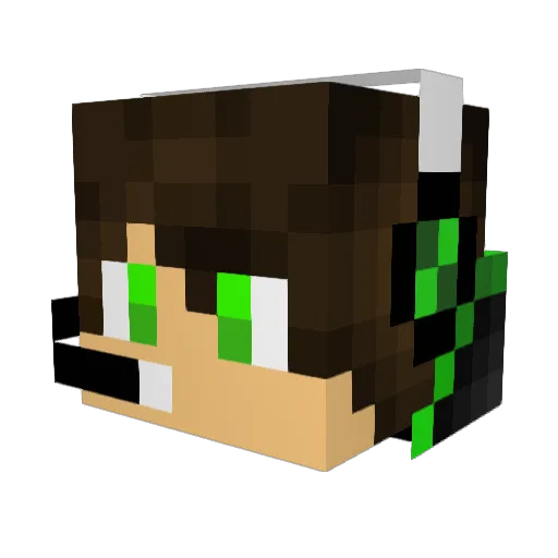 I9M9A Minecraft avatar head, 3D render