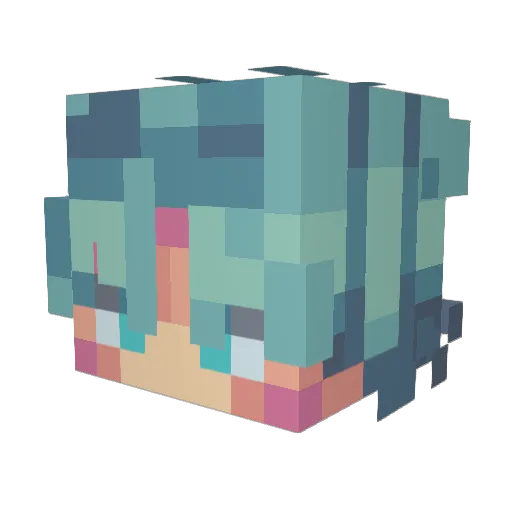 IAB_GHOST Minecraft avatar head, 3D render