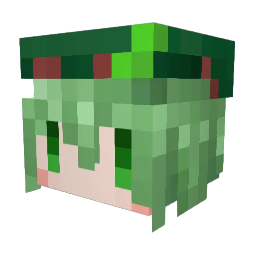 IA_140 Minecraft avatar head, 3D render