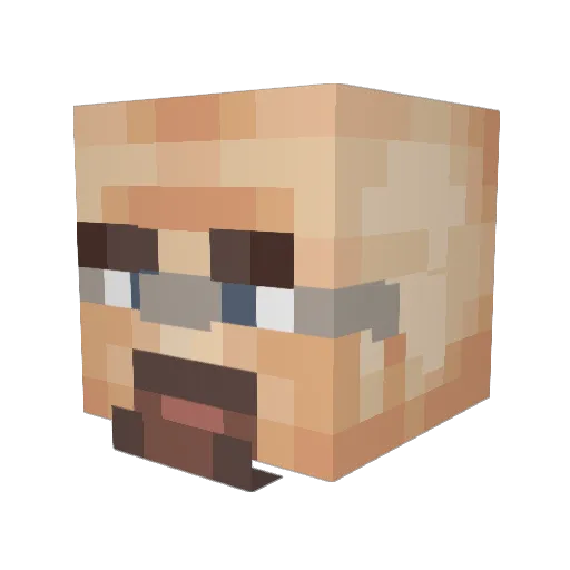 IAmAStick Minecraft avatar head, 3D render