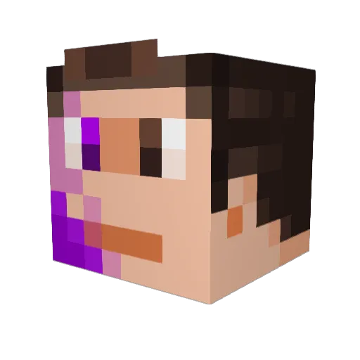 IAmHidama Minecraft avatar head, 3D render