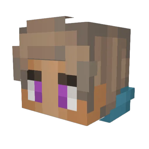 IAmJiji Minecraft avatar head, 3D render