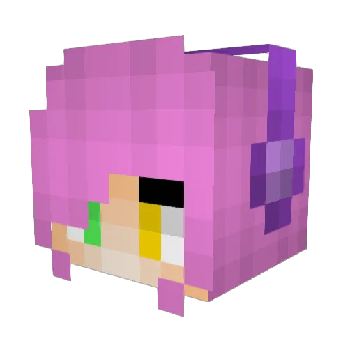IAmLuckyGirl Minecraft avatar head, 3D render