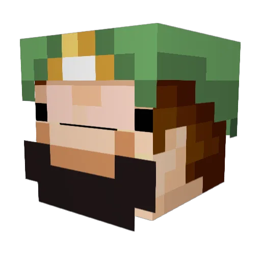 IAmLuigi Minecraft avatar head, 3D render