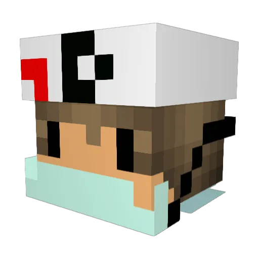 IAmRust Minecraft avatar head, 3D render