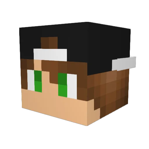 IBlxckPexuz Minecraft avatar head, 3D render