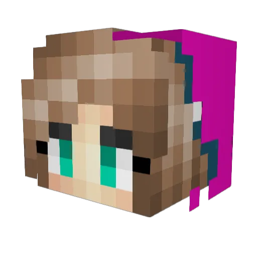 IDA_07 Minecraft avatar head, 3D render